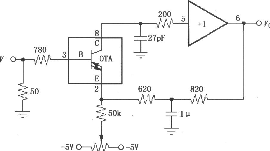 由宽带跨导型运算放大和缓冲器OPA660构成的纳秒级脉冲积分电路