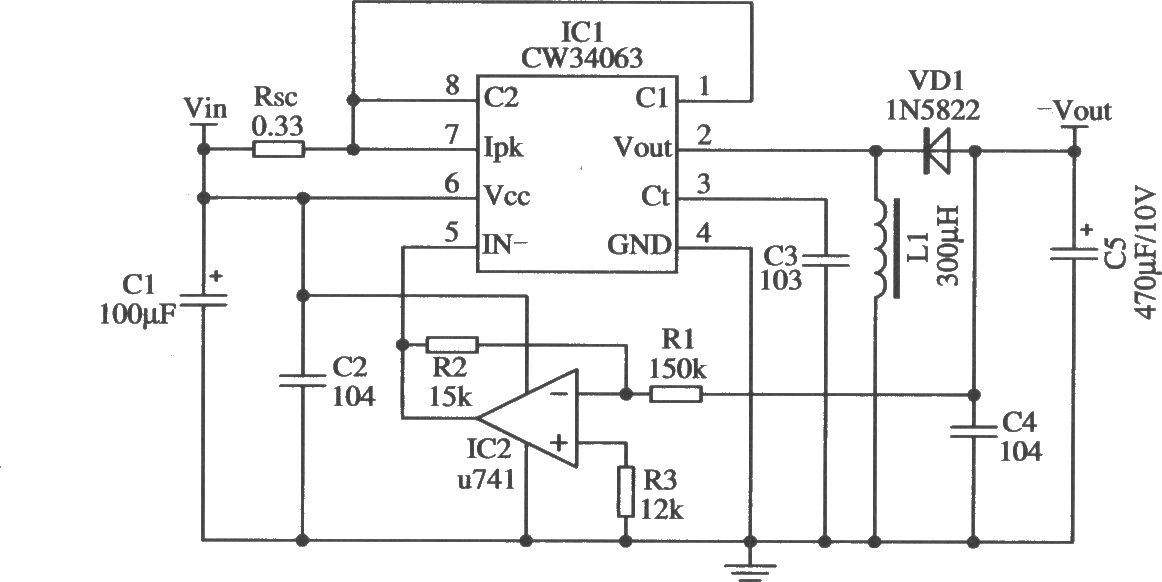 改变输出极性的应用电路(CW34603)
