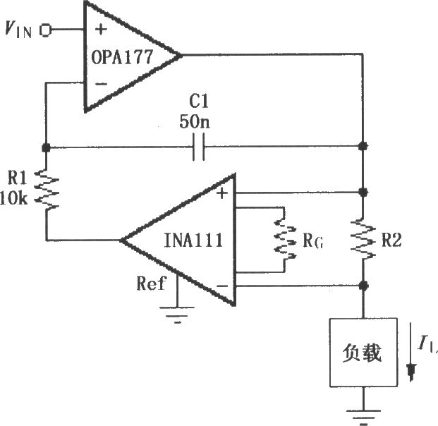 INA111构成的电压控制电流源电路