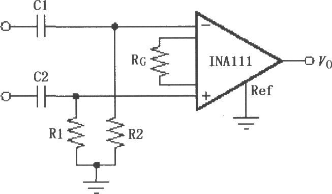 INA111构成的高通滤波电路