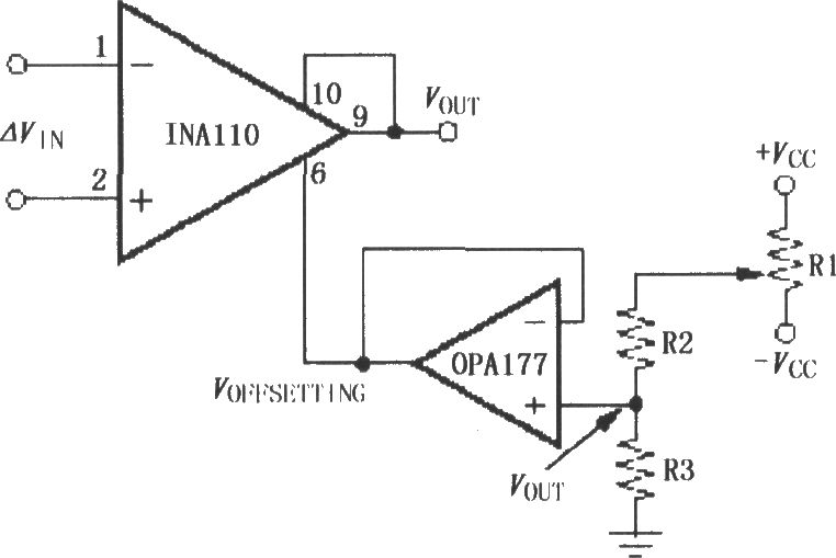 INA110输出失调调节电路