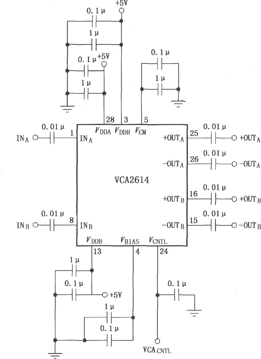 VCA2614的基本连接电路