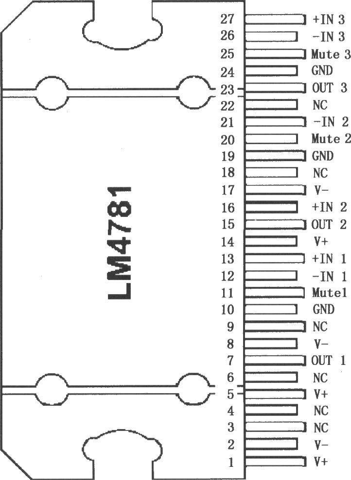 LM4781可静噪的三通道音频功率放大器