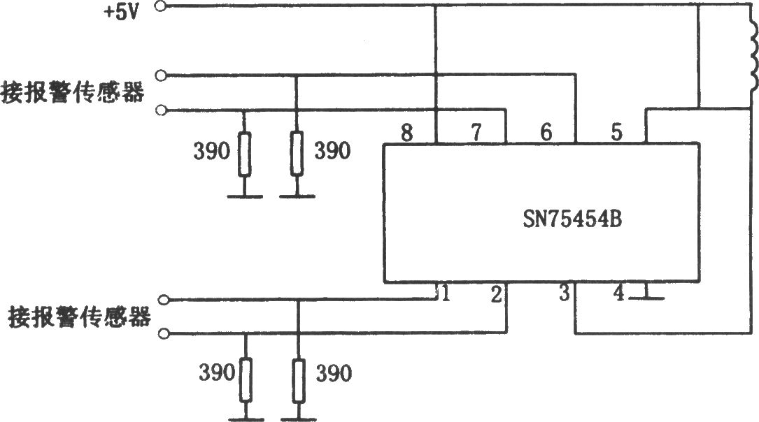 SN75454B构成的四路报警器
