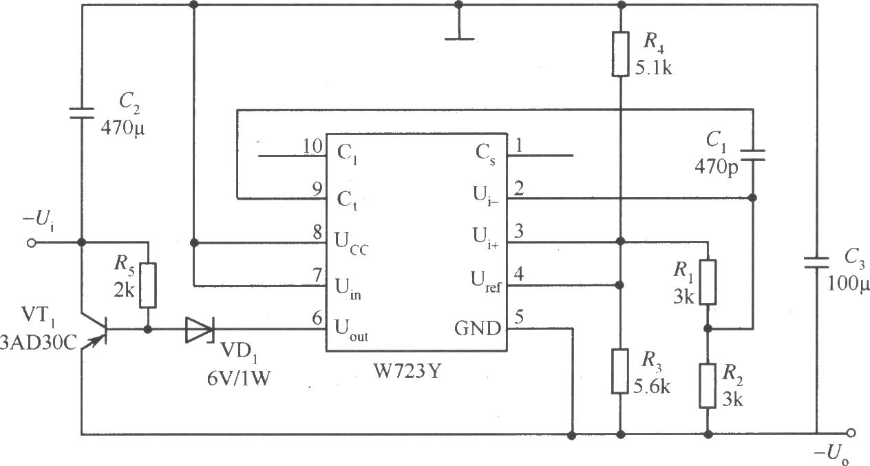 W723构成的输出负电压的应用电路