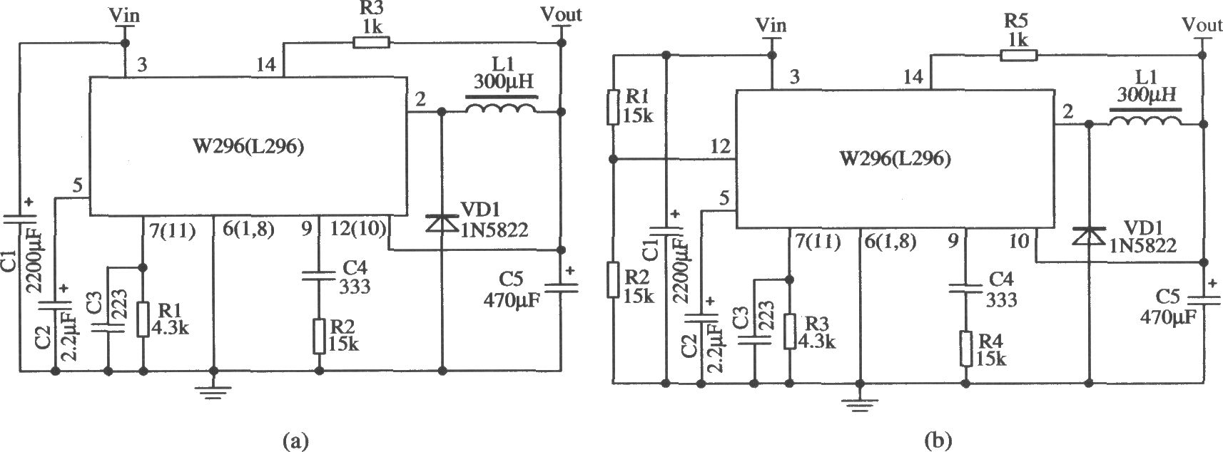 两种不同接法构成重置功能的应用电路(W296)