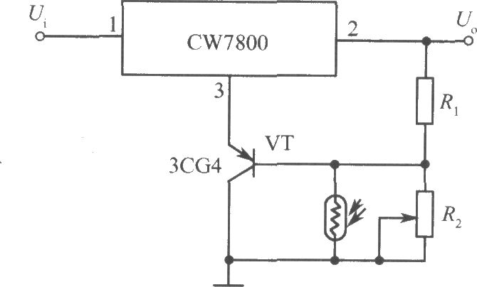 CW7800构成的光控集成稳压电源电路之一
