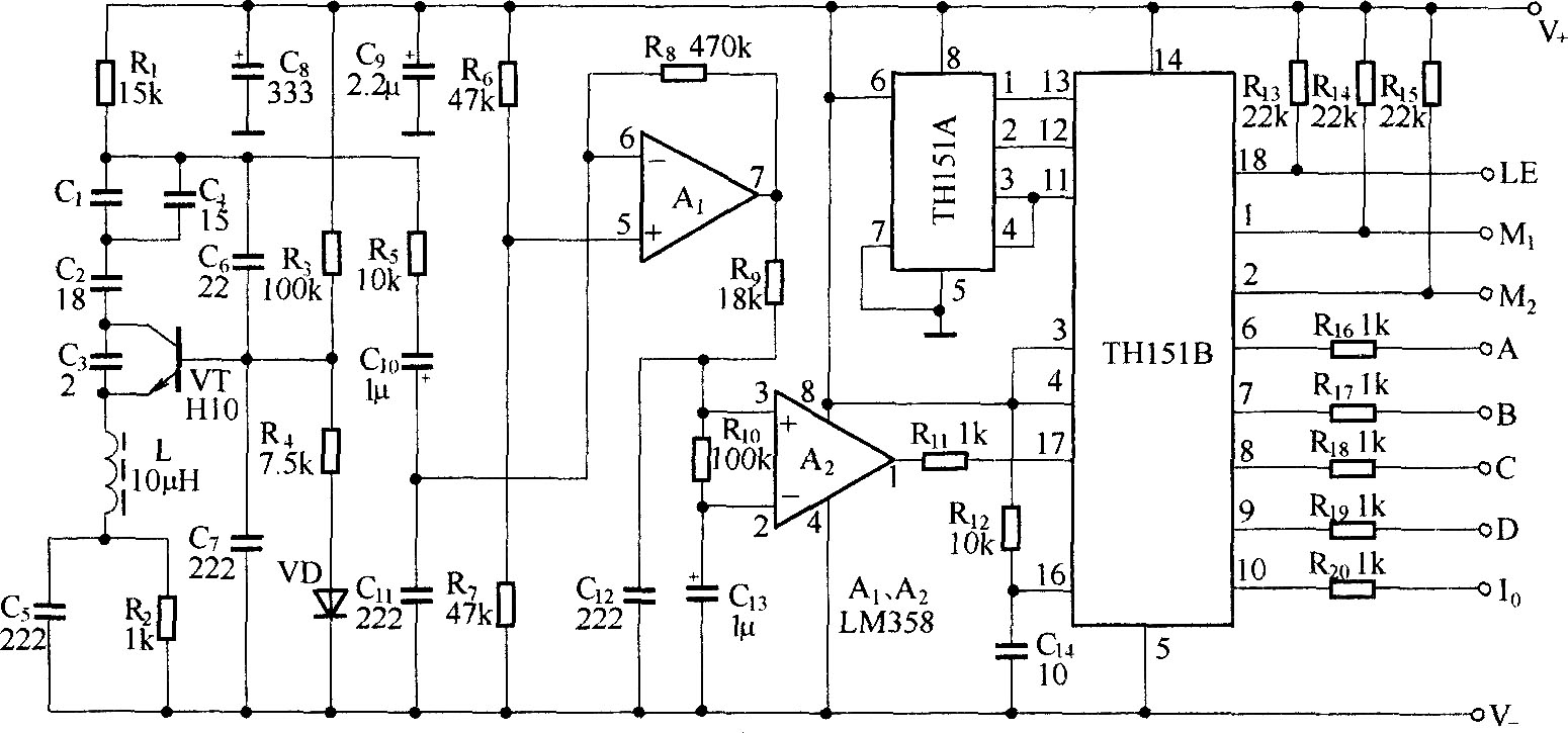 滚码型无线电遥控电路(TH150/TH150A、B)